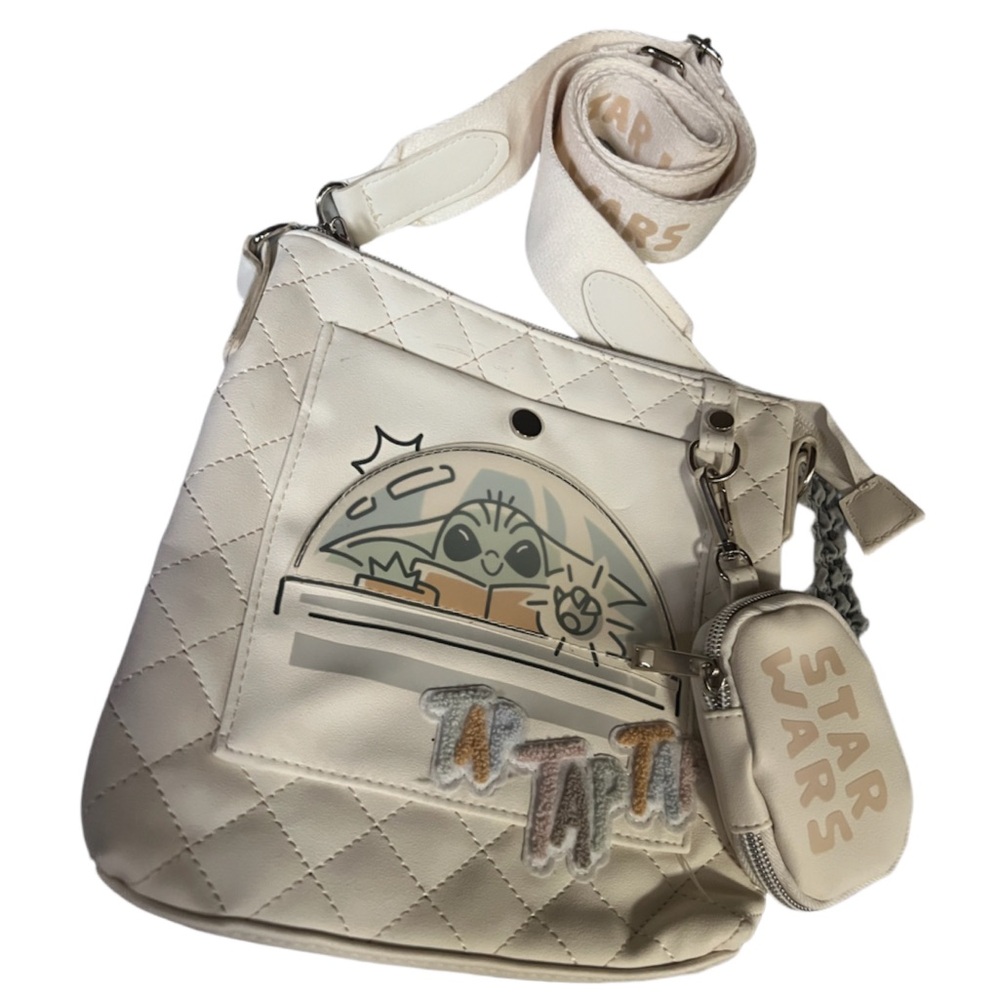 Disney StarWars Galaxy’s Edge Grogu Yoda TapTap Tap Crossbody w Coin Purse Cream